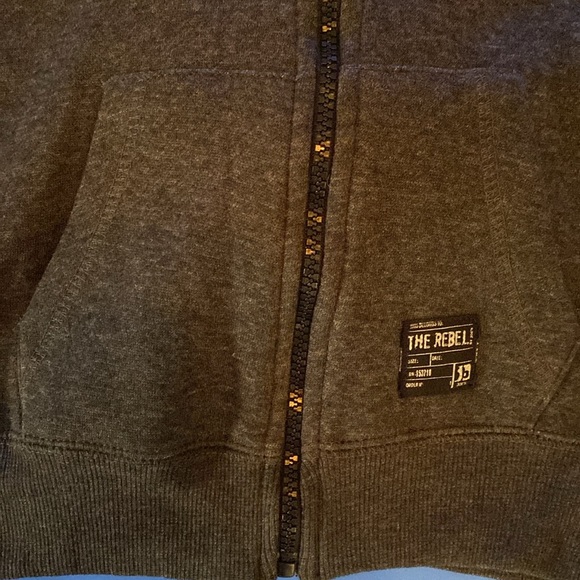 Joe’s Jeans Boys ColorBlock Raglan Hoodie, Black & Grey, Zip Front, Size L/6 NWT - Picture 4 of 11